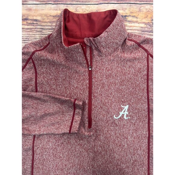 Alabama Crimson Antigua Tide Mens 1/4 Zip Long Sleeve Top Large - Picture 4 of 7